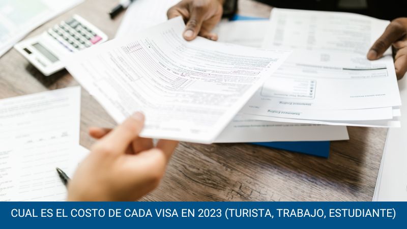 Cual es el costo de cada visa en 2023 (Turista, trabajo, estudiante)