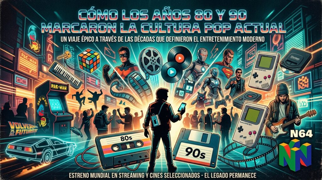 Imagen representativa de Cómo los Años 80 y 90 Marcaron la Cultura Pop Actual