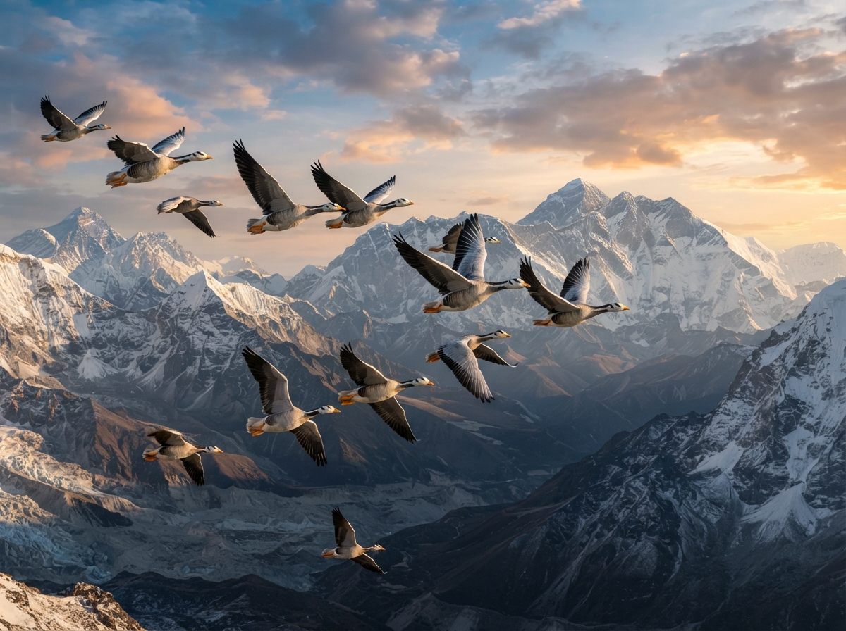 Detalles visuales de Aves con Comportamientos Migratorios Asombrosos